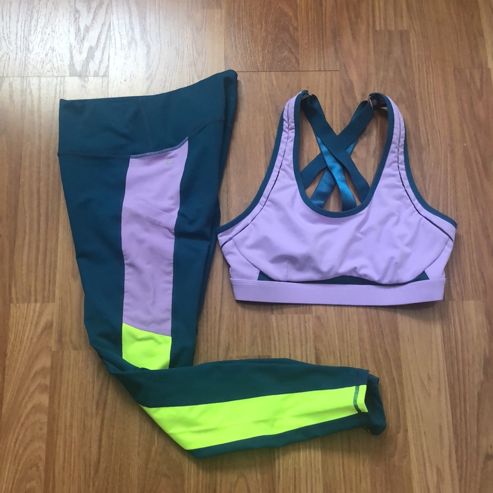 Fabletics PowerHold High Waist Legging Sports Bra Active Wear Set Sz XXS